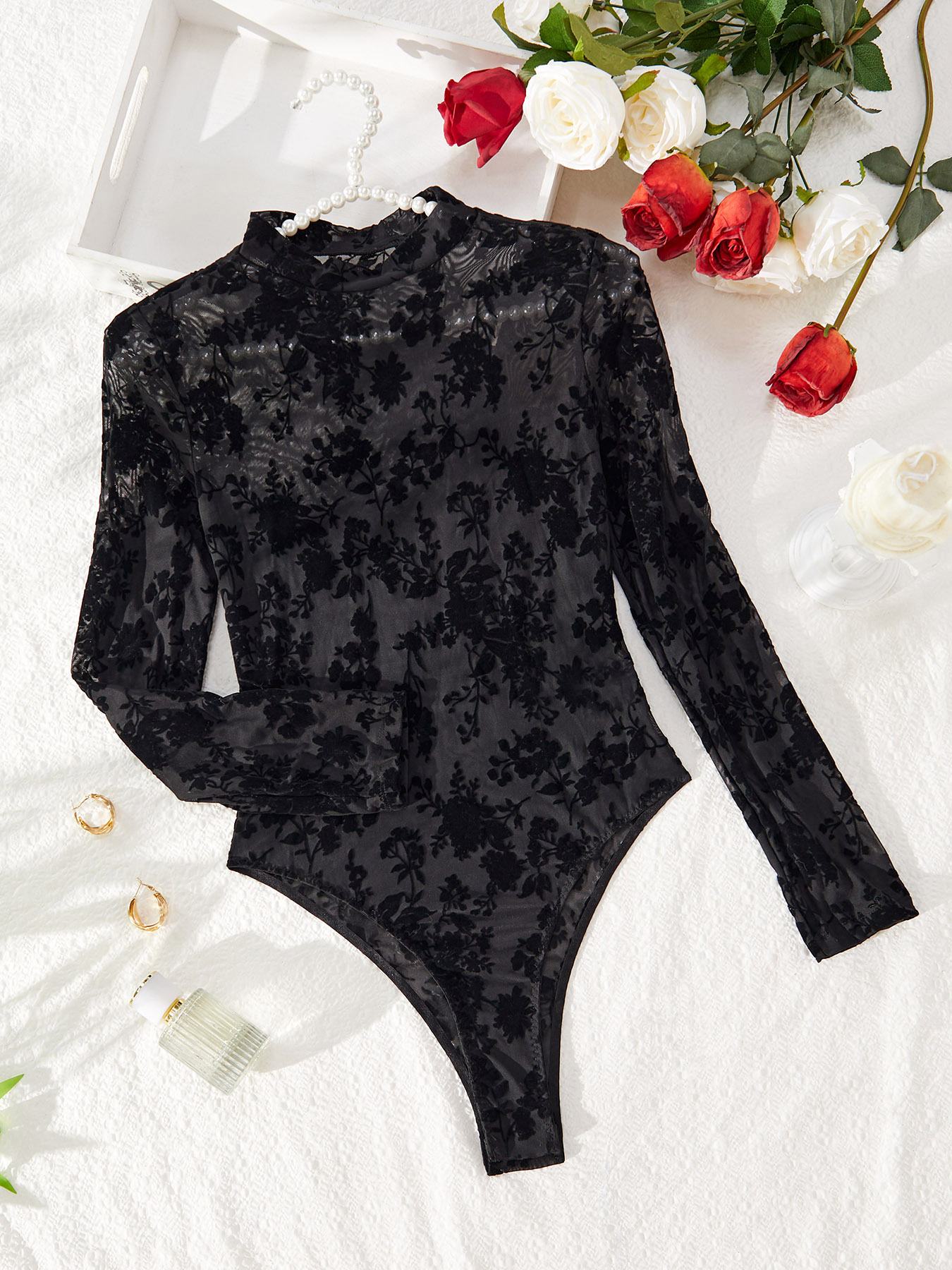 Long Sleeve Bodysuits Solid Color display picture 7