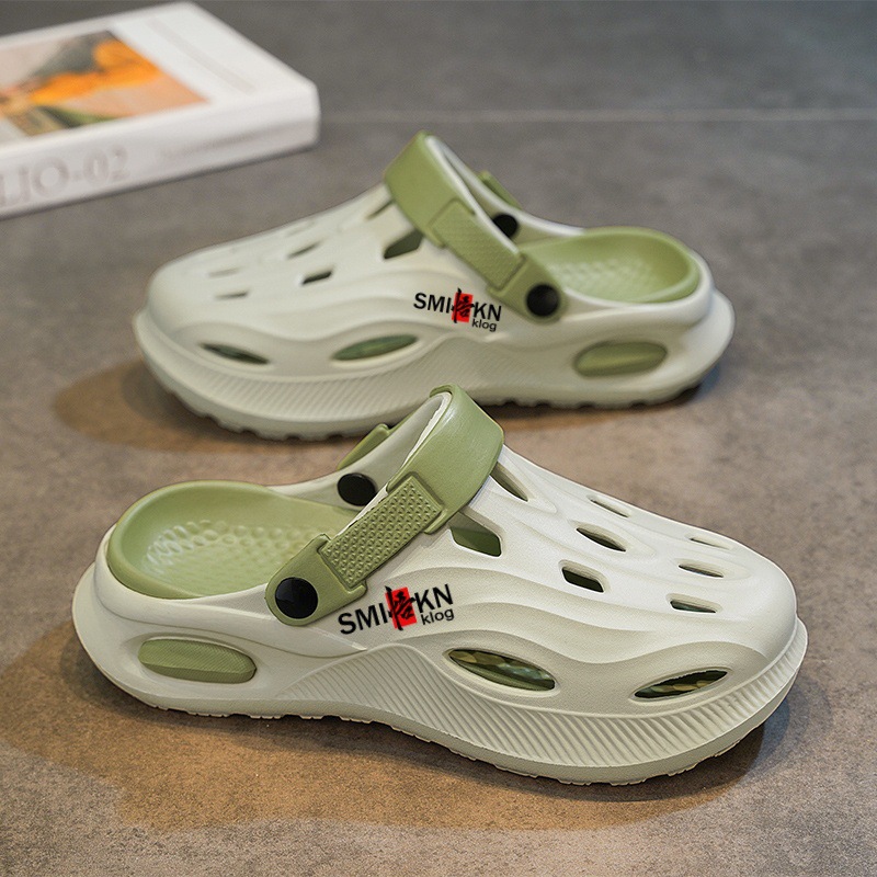Zapatos con agujeros mujer verano hogar exterior ropa de suela gruesa pareja hombre suela gruesa hogar zapatos de playa interior
