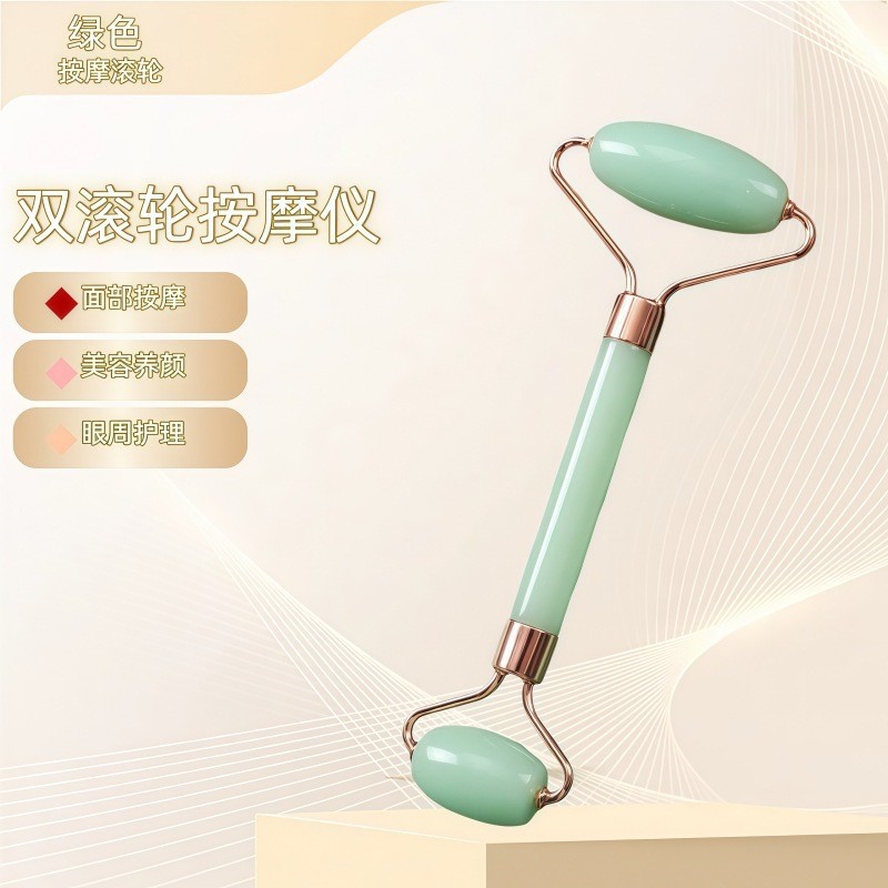 Rodillo facial de cristal en forma de corazón para masaje y lifting