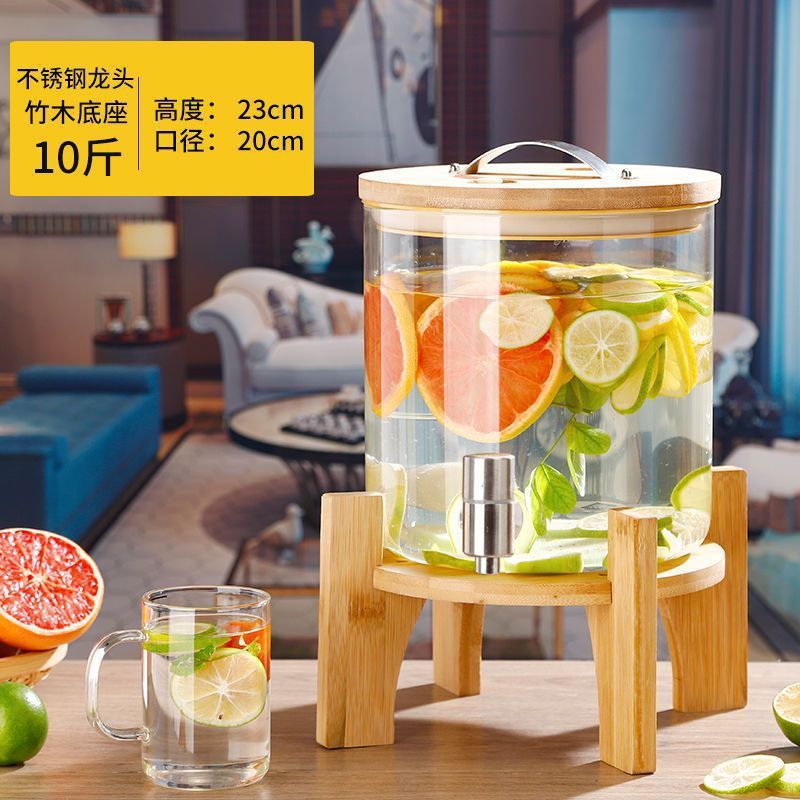 耐高温玻璃青梅泡酒瓶带龙头泡酒坛葡萄酿酒瓶可乐饮料密封罐中高|undefined