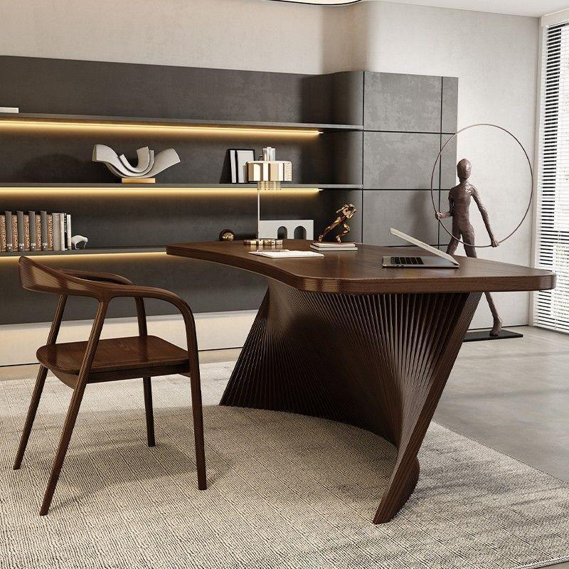 Italian Minimalist Modern Home Office Desk, Executive Desk, Irregular-Shaped Designer Tea Table, Writing Desk, Fan-Shaped Calligraphy Table Italian Minimalist Modern Home Office Desk, Executive Desk, Irregular-Shaped Designer Tea Table, Writing Desk, Fan-Shaped Calligraphy Table