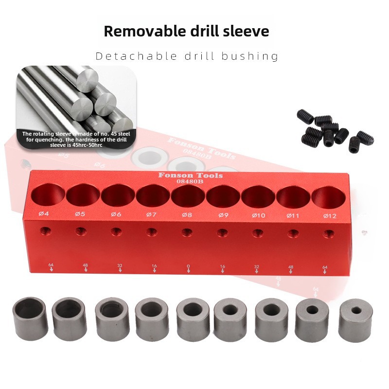 08480B 목공 구멍 탐지기 사각형 나무 45 도 드릴 라운드 막대 구멍 위치 보조 도구 FENGSEN 도구