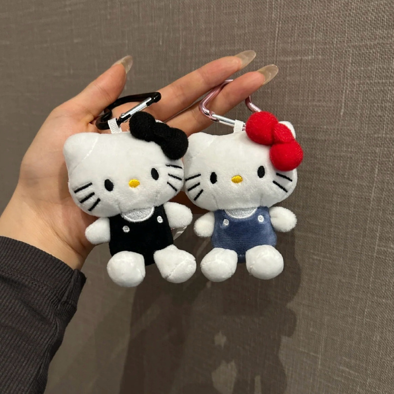 Cartoon Plush Toy Doll Wholesale Pendant for Women, Cute Hello Kitty Pendant Doll Heart-Shaped Bag Charm