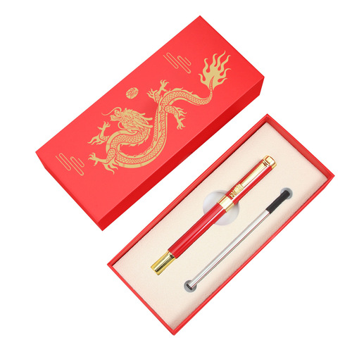 Teacher's Day gift red ink bag pen set souvenir graduation souvenir metal signature pen set printing