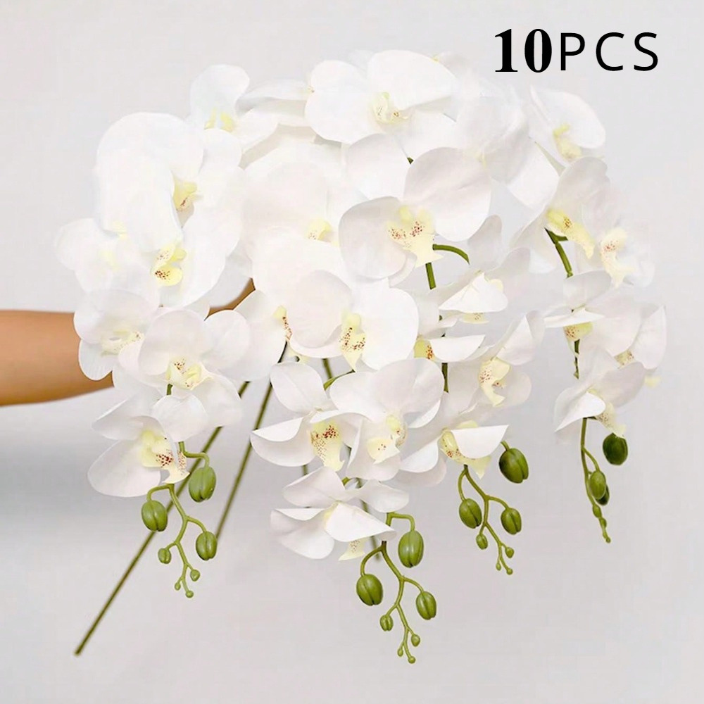 Artificial Phalaenopsis Orchid Flowers for Wedding Decoration, Home Silk Flower Bouquet, High-End Artificial Phalaenopsis Fake Flowers for Decoration