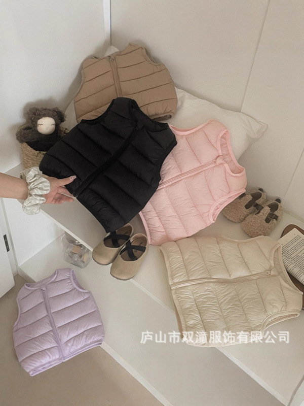 宝宝轻薄棉马甲儿童羽绒棉马夹2025秋冬新款男女童外穿洋气背心潮|undefined