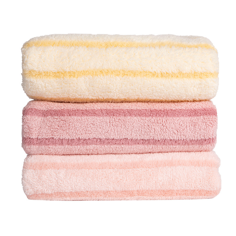 Toalla de vellón de coral absorbente Toalla de secado rápido para el hogar de estudiantes adultos engrosada Toalla de secado de cabello Toalla de cara al por mayor no de algodón