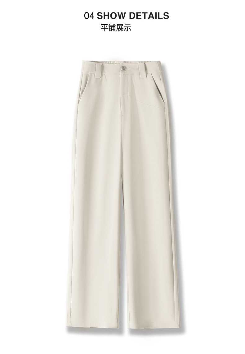 天丝醋酸窄版阔腿休闲裤女2024新款春夏宽松显瘦百搭垂感直筒长裤详情14