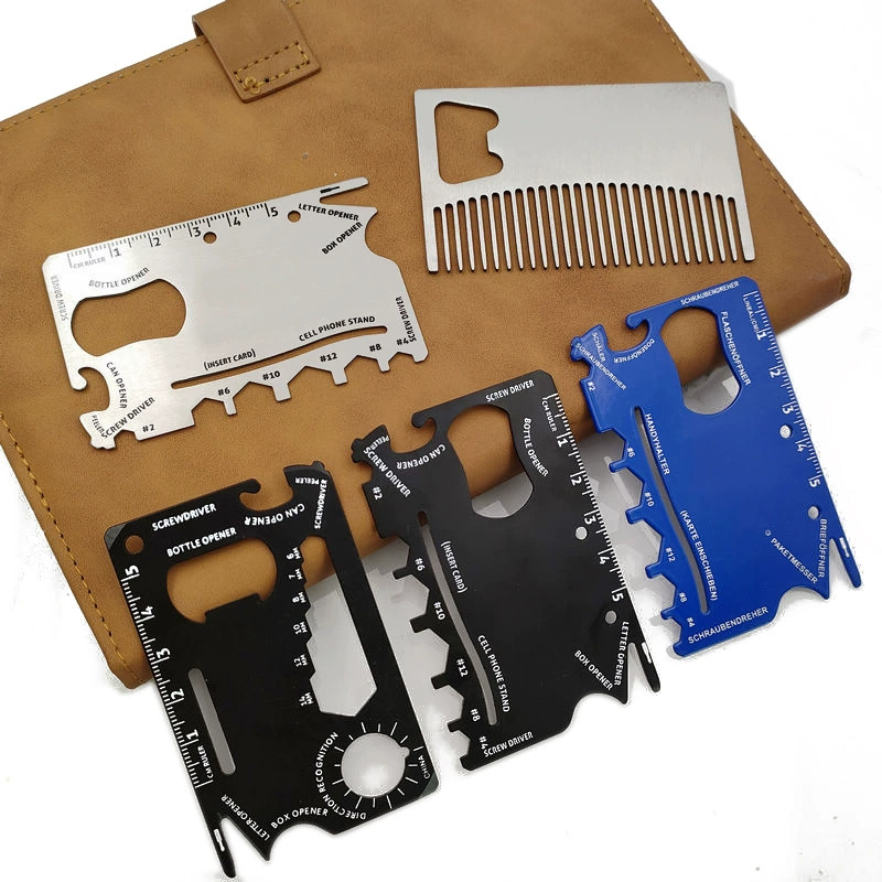 Индивидуальная универсальная карта выживания из нержавеющей стали, спасательная карта, карта инструментов для кемпинга, нож, многофункциональная карта инструментов