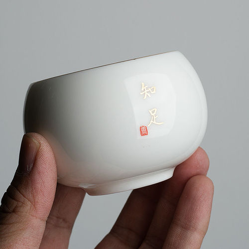 Dehua mutton-fat jade white porcelain tea cup, personal special hand-painted master cup, high-end ceramic household single cup tea cup