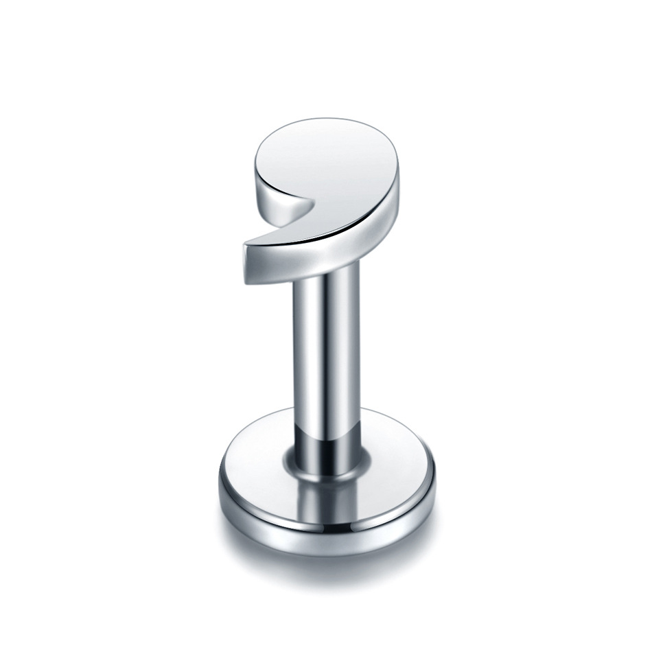 Solid Color Pattern Women's Gender 1 Piece 316L Stainless Steel Lip Rings Solid Color Waterproof Non Tarnish Surgical Steel Lip Rings Women's