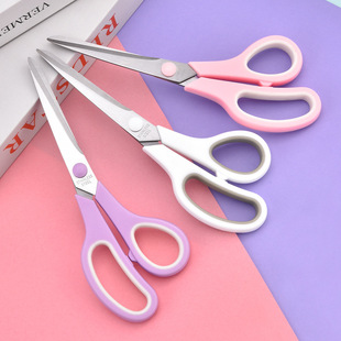 Factory wholesale stainless steel stationery scissors 8 inch office scissors home scissors rubber scissors