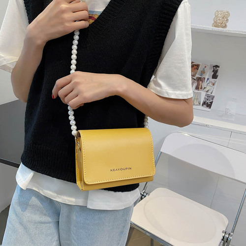 Korean version of summer pearl bag 2024 new trendy fashion crossbody bag women's bag summer simple single shoulder armpit small square bag