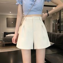 夏季黑色网红爆款西装短裤女夏薄款显瘦高腰宽松小个子阔腿五分裤