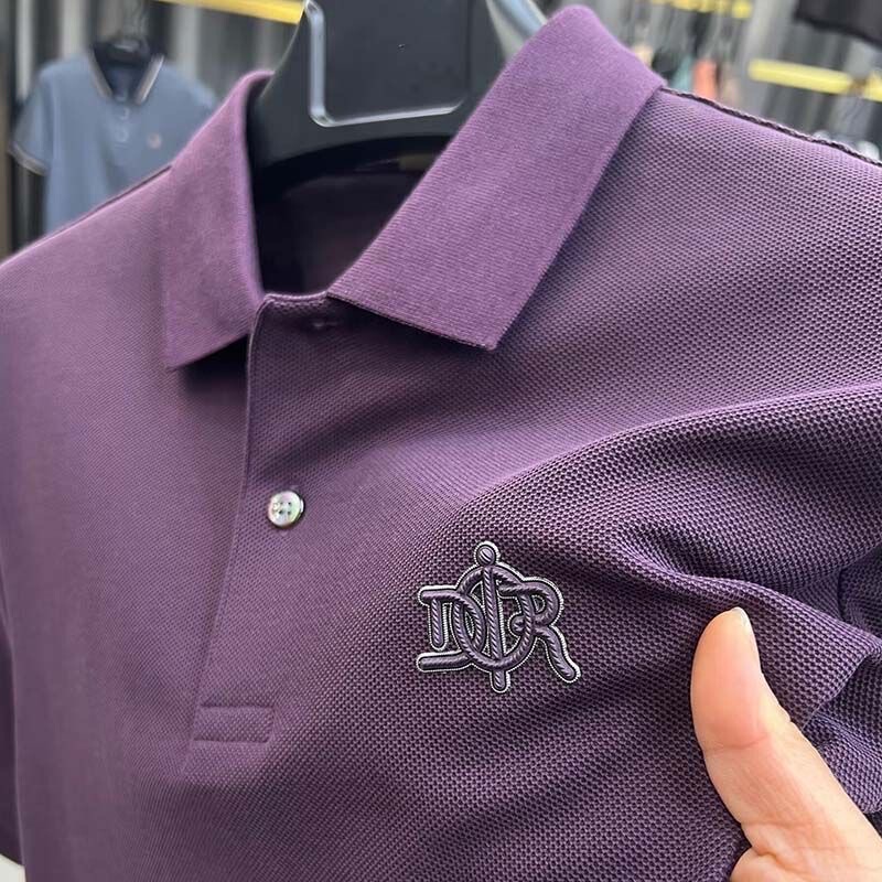 国境を越えた貿易供給刺繍ラペル半袖メンズサマーポールポロカジュアルコットンTシャツ|undefined