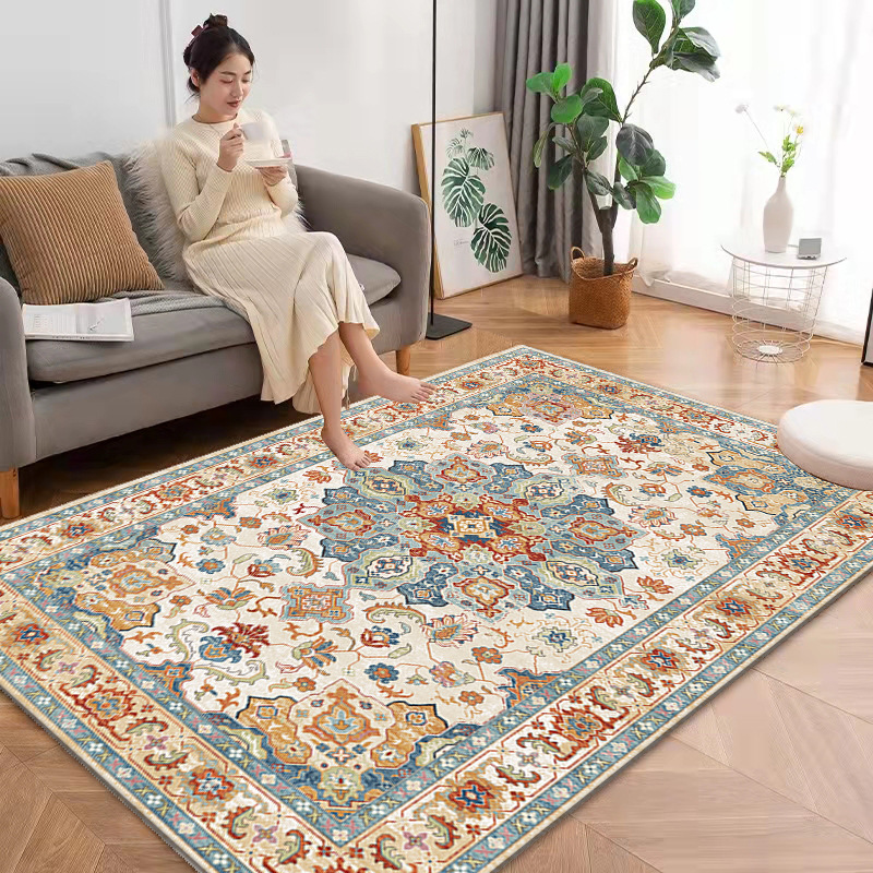 Alfombra de estilo étnico nórdico al por mayor dormitorio sofá mesa de café tatami bohemio hogar sala de estar alfombra