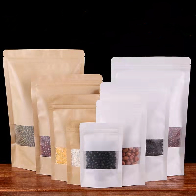 热销牛皮纸自封袋16*22茶叶干果食品包装袋Food paper bag出口