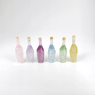 不规则细闪透明微缩洋酒瓶子迷你便利店仿真立体酒瓶diy食玩树脂