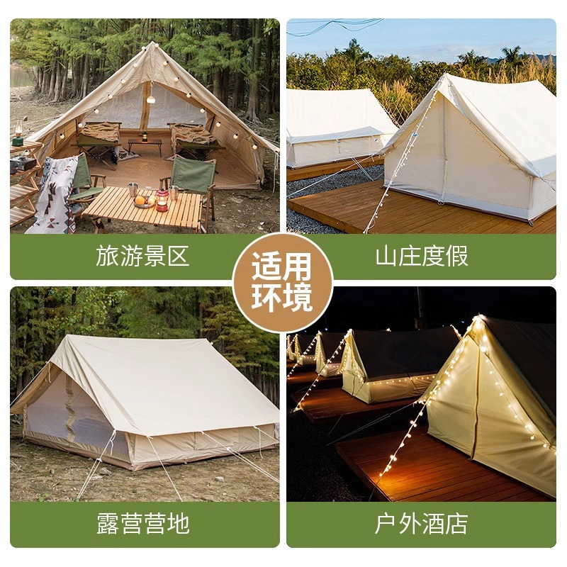 Campamento de campamento a prueba de viento y lluvia campamento de campamento de campamento de algodón techo de campamento