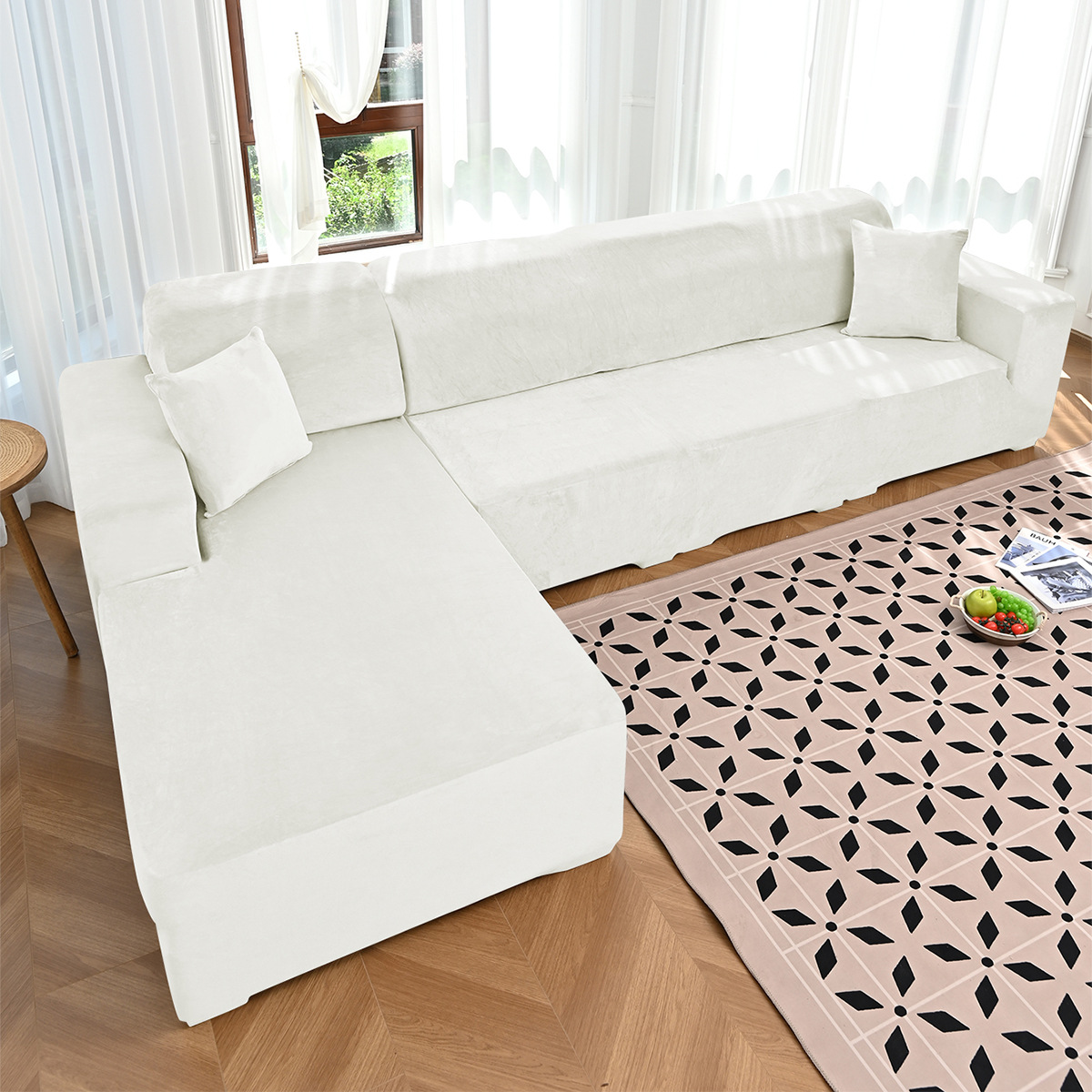 Transfronterizo al por mayor de color sólido elástico plata de zorro cubierta de sofá cubierta de sofá grueso universal cubierta de sofá antideslizante