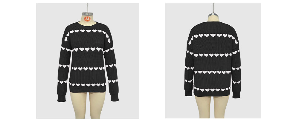 Heart Shape Pattern Wholesale Women's Casual Streetwear Heart Shape Long Sleeve Sweaters & Cardigans