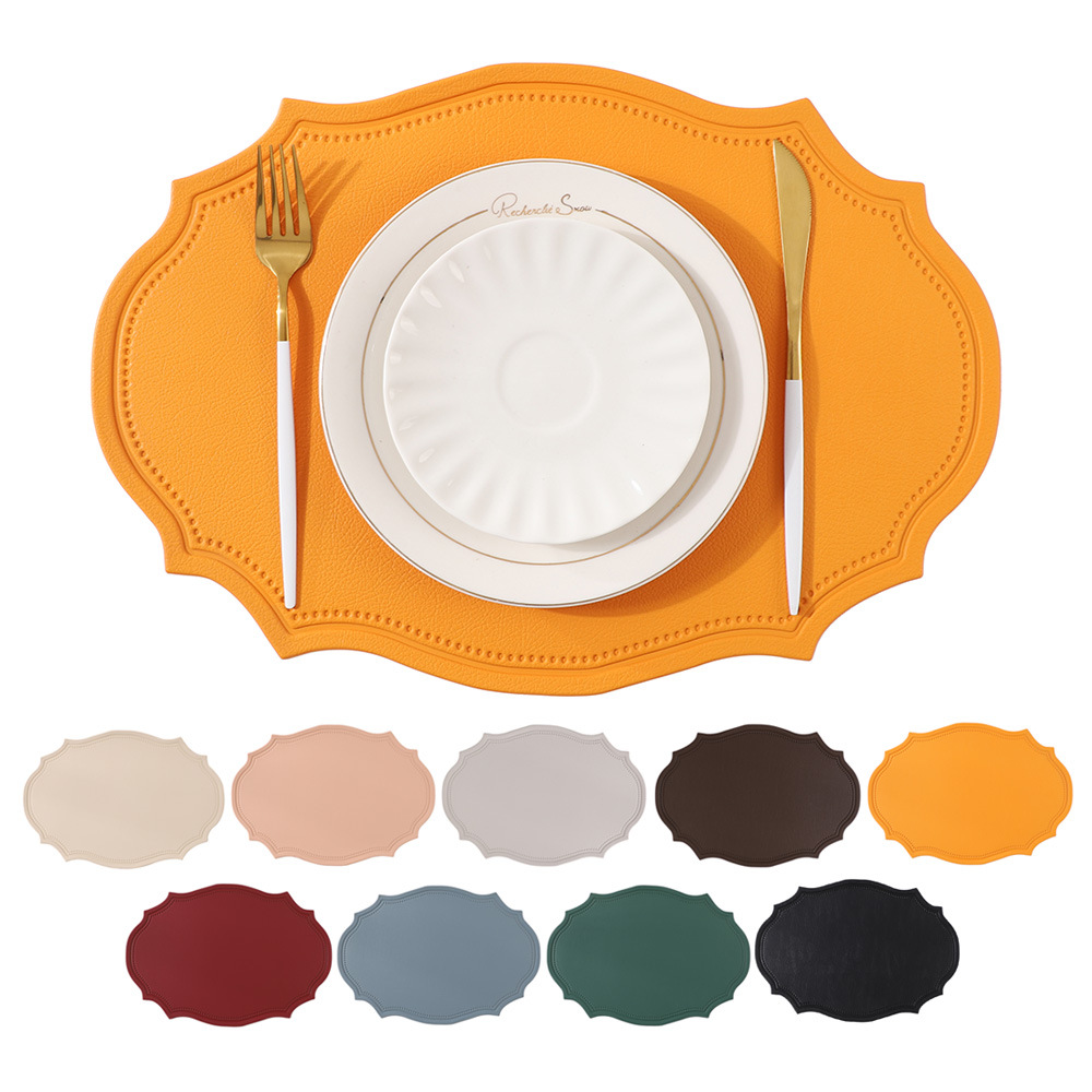 Ventas transfronterizas calientes europeas ins ins ins de cuero en relieve esterilla aislante de escritorio de alta calidad esterilla aislante de tazas resistentes al quemado esterilla de PVC