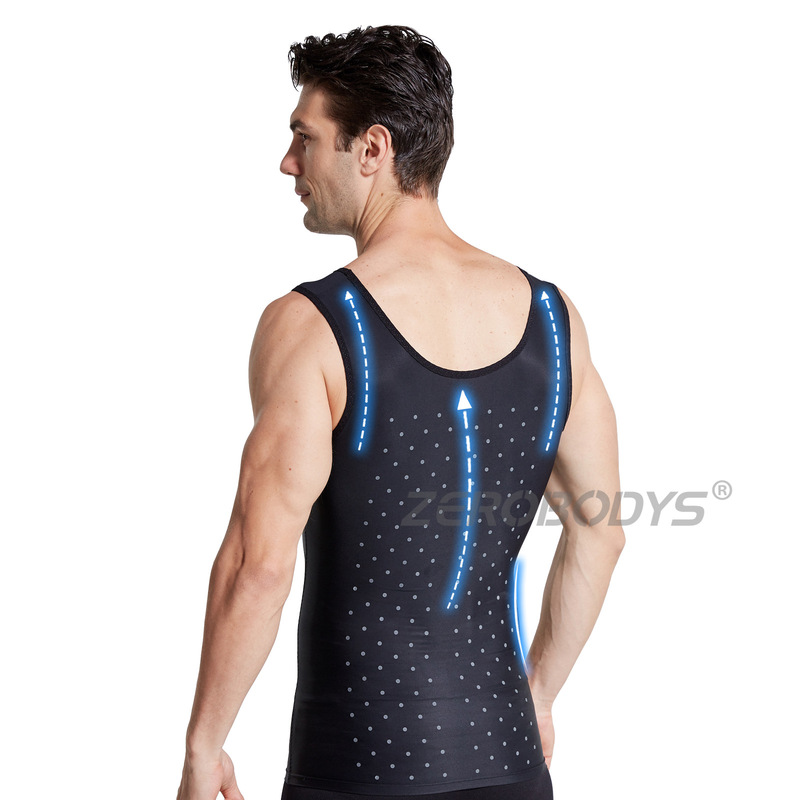 New High-Elasticity Double-Layer Men's Slim-Fit Vest with Chest and Abdomen Support, Customizable Back Support Vest 027