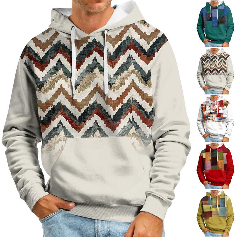 Aztec Geometric Figure 3D Printed Hoodie Retro Hooded Sweatshirt Oversized Pullover Y2K Sportswear
