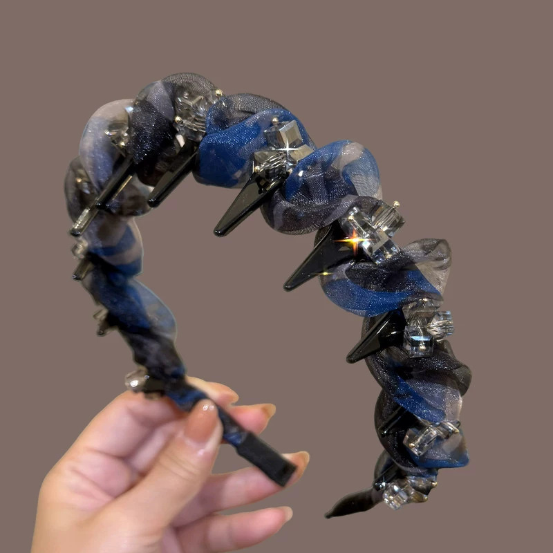 #301 blue black mesh crystal