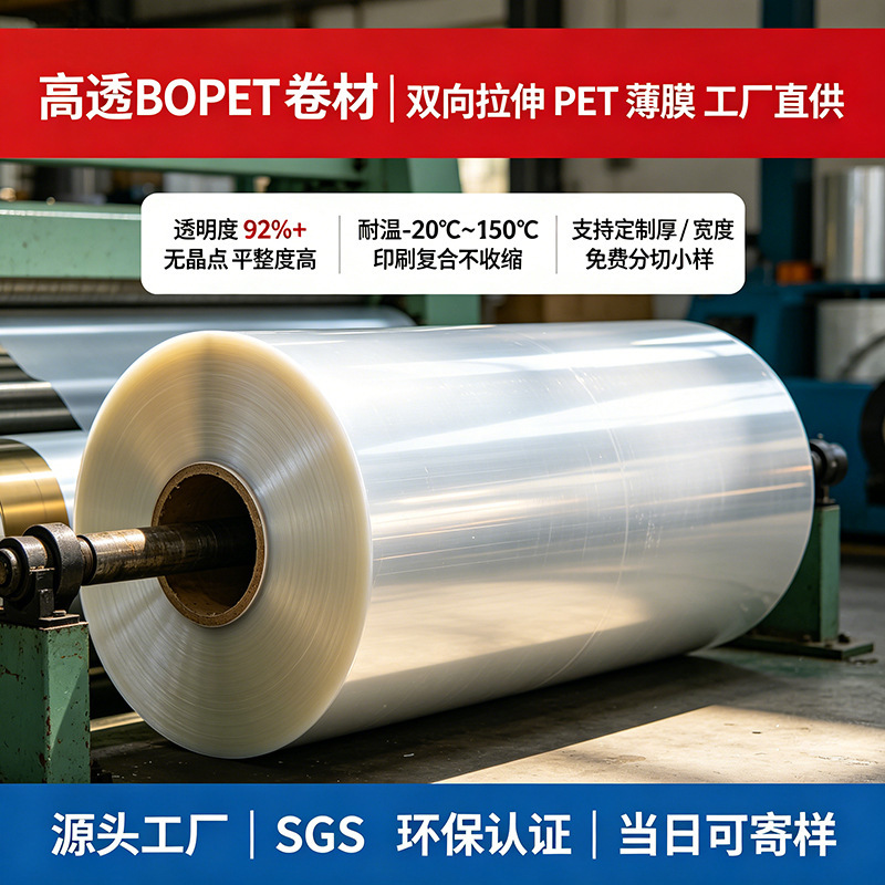 Source Manufacturer Bopet Polyester Film Transparent Pet Plastic Sheet Printing Composite High Temperature Resistant Window Film Source Manufacturer Bopet Polyester Film Transparent Pet Plastic Sheet Printing Composite High Temperature Resistant Window Film