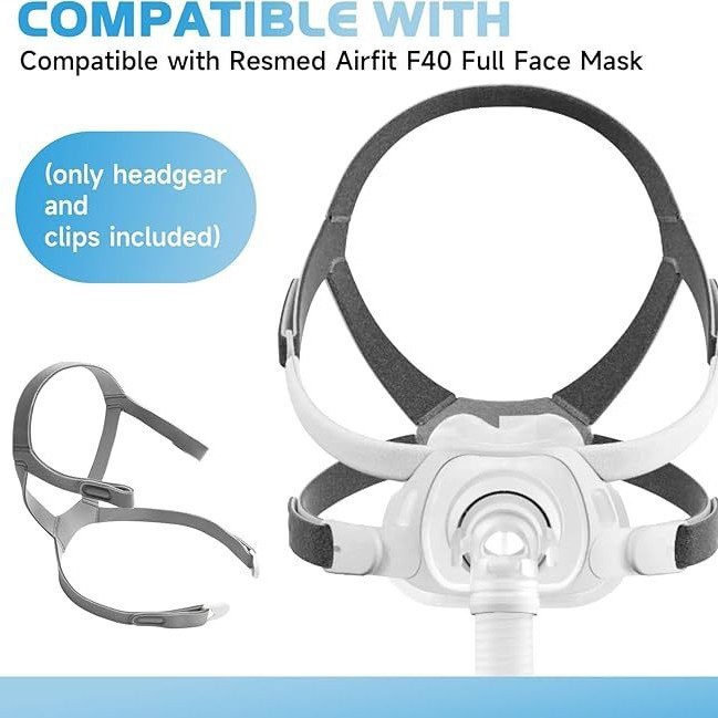 ResmedF40 ヘッドバンド CPAP マスクストラップ 呼吸器固定ストラップ オリジナル 快適で耐久性があります。|undefined