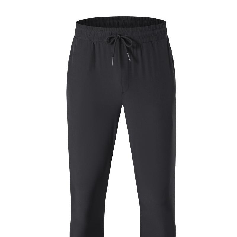 Primavera y verano de 2025 nuevos pantalones de carrera para hombres pantalones rectos de secado rápido sueltos pantalones deportivos casuales negros versátiles
