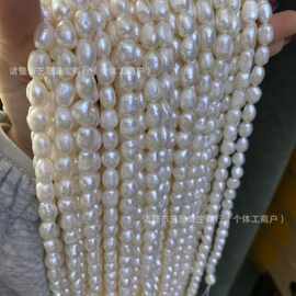 8-9mm左右淡水珍珠直孔异形微瑕半成品串珠项链批发诸暨珍珠可diy