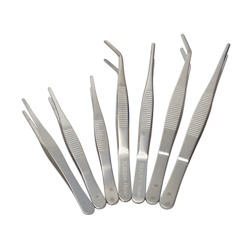 304 stainless steel tweezers elbow round head tweezers tissue tweezers cotton ball clip dressing tweezers laboratory dissection tweezers toothless tweezers