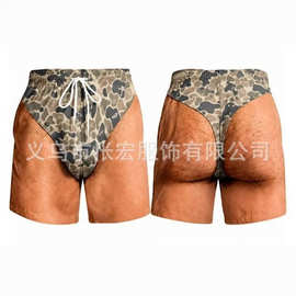 宽松沙滩裤渡假休闲短裤上衣2026夏季新款个性趣味男士3D印花