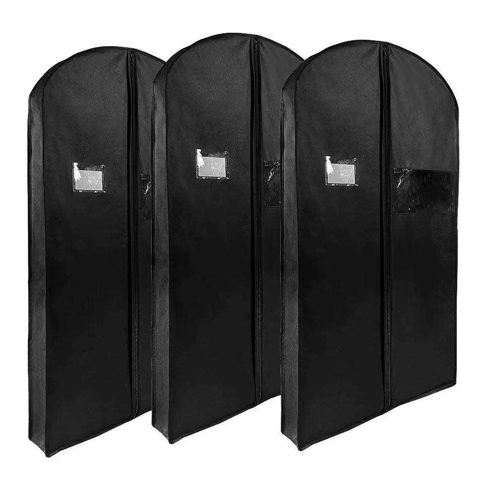 跨境现货厂家批发 立体开窗衣物防尘罩 超大号拉链卡槽大衣防尘袋