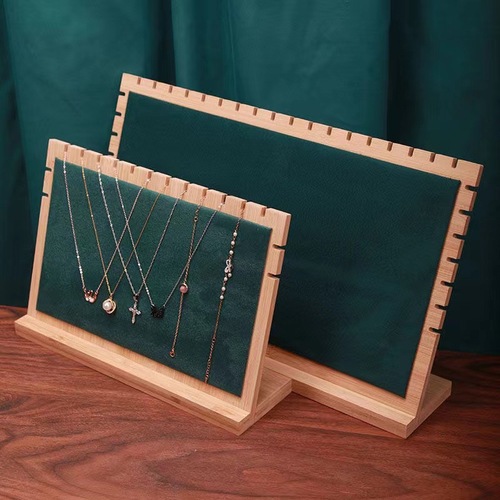 New large bamboo and wood necklace display stand, jewelry rack, pendant storage rack, counter showcase props and ornaments