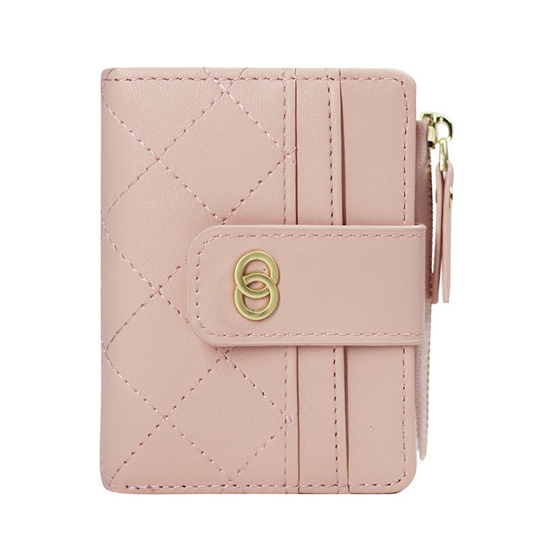 Monedero estilo tweed para mujer, monedero con cremallera corta para estudiantes, tarjetero multifuncional de gran capacidad, cartera para estudiantes