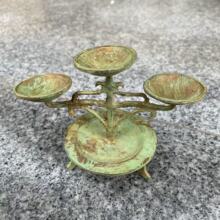 做旧仿古绿锈天平香炉摆件 复古收藏文玩杂项装饰礼品直播批发