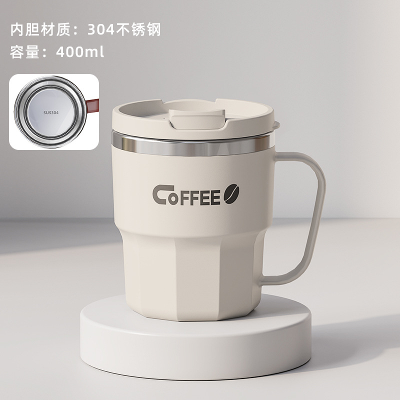 Taza de café de acero inoxidable 304 de doble capa, antiquemaduras, diseño moderno y creativo, suministro directo Yuedisi