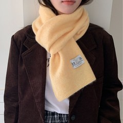 新款纯色针织围巾韩版东大门男女通用秋冬时尚百搭保暖围脖毛线