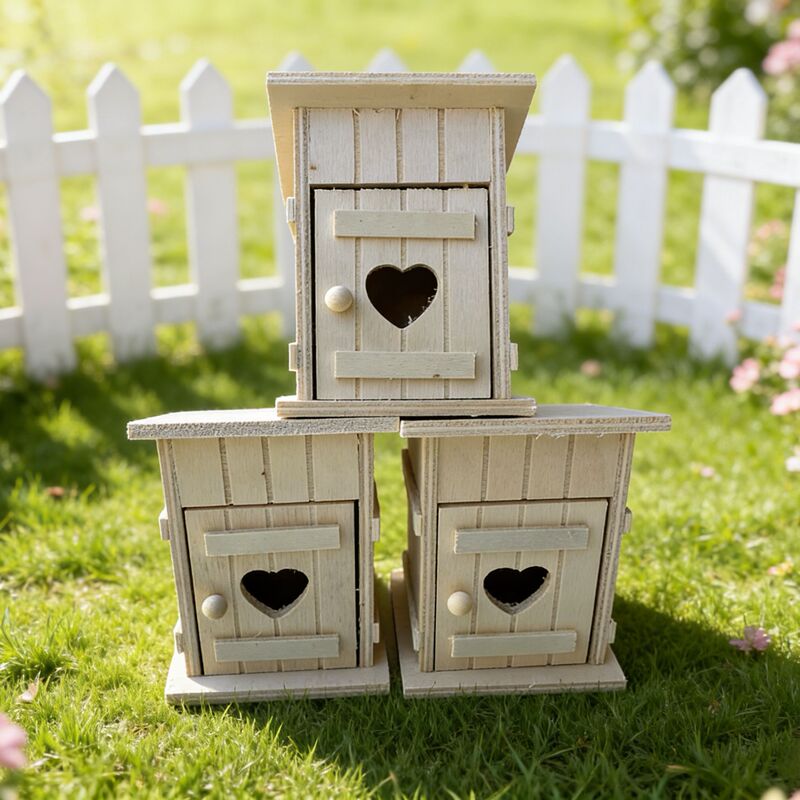 Children's Graffiti Bird Cage DIY Wooden Bird Nest Wooden Bird Nest Splicing Artificial Outdoor Bird Nest Bird House Wholesale