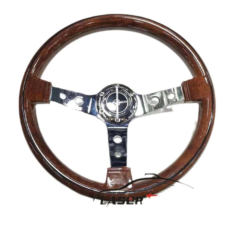 Adecuado para retro caoba volante coche de carreras modificación pusang viaje Suzuki Lada Jetta madera maciza plana 14 pulgadas