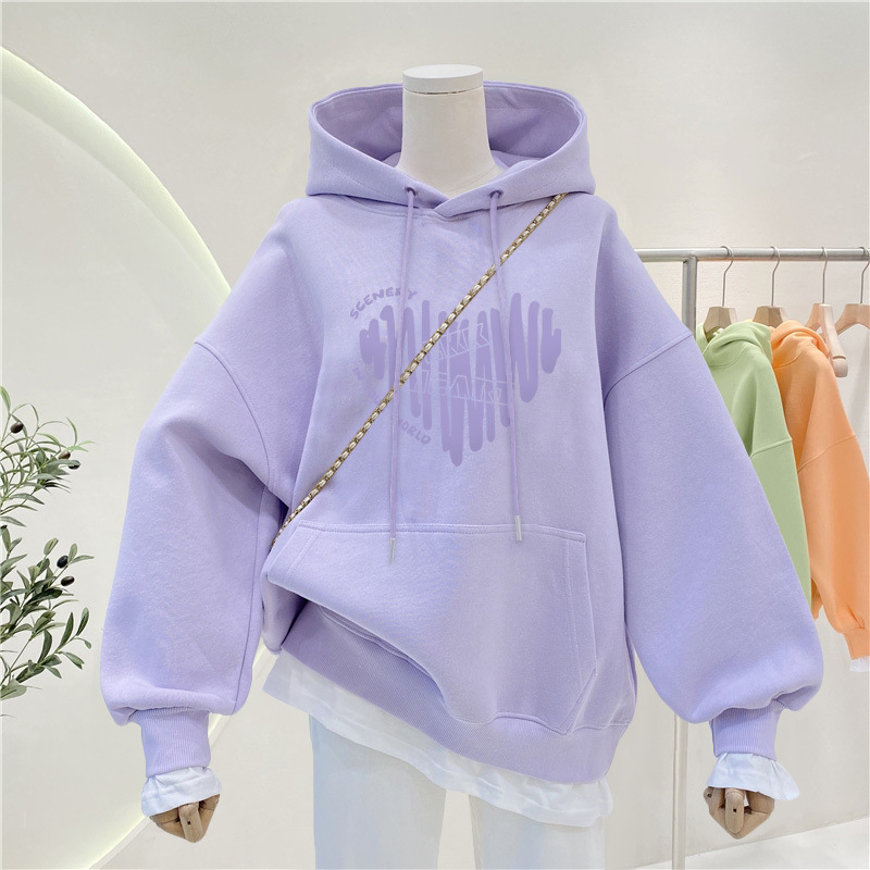 2025 New Trendy Brand Spring Autumn Winter Thin Hooded Pullover Sweater Women's fleece-lined Thickened Loose Coat Top Trendy 2025 New Trendy Brand Spring Autumn Winter Thin Hooded Pullover Sweater Women's fleece-lined Thickened Loose Coat Top Trendy