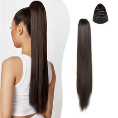 かつらのポニーテールの女性のストレートヘアのポニーテールの小さいクリップポニーテールの高温糸の自然なお下げの中で長い髪の偽のポニーテール