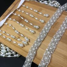 现货 手工钉珠流苏花边diy民族风汉族辅料珍珠花边吊坠珍珠织带