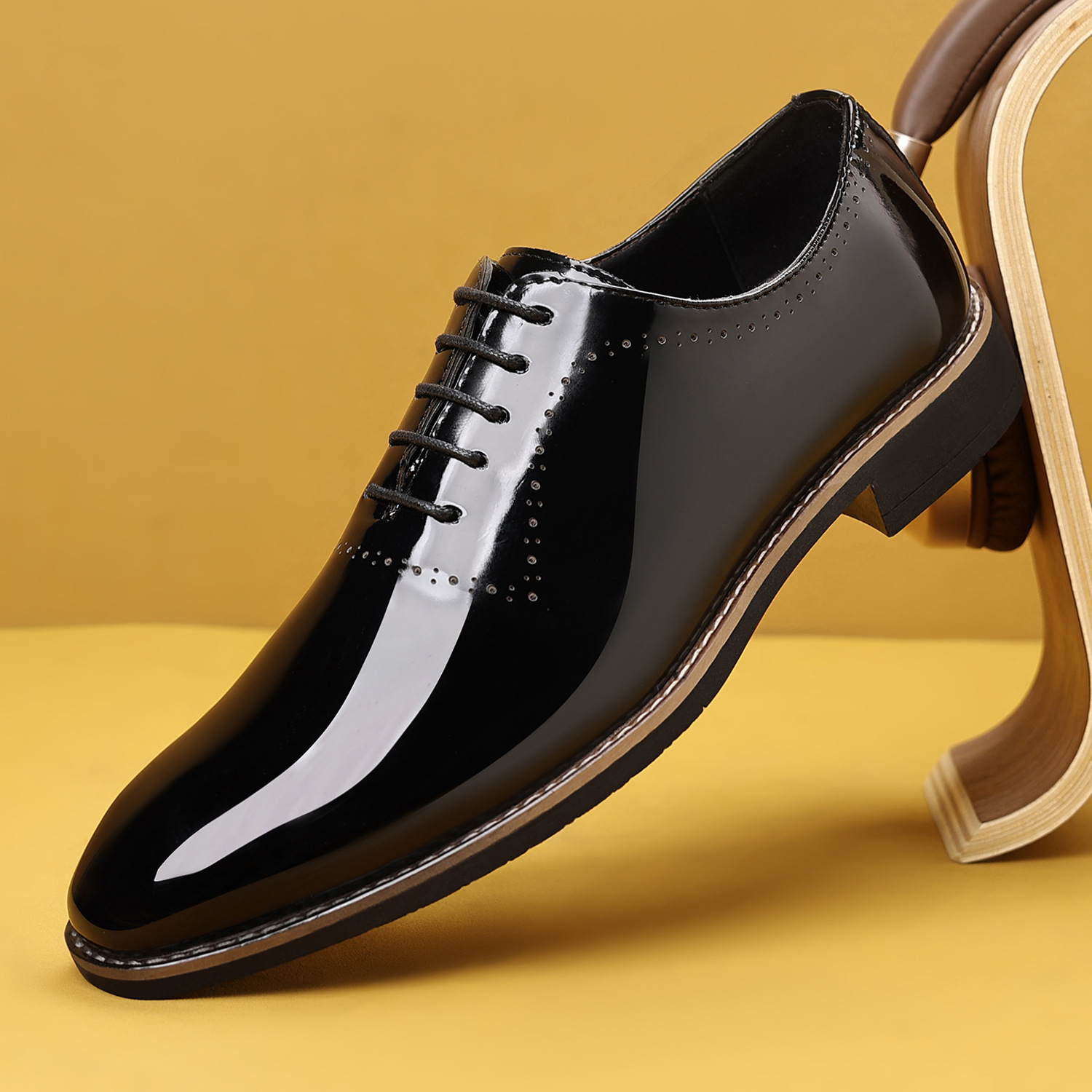 7903 Cross-border Men's New Autumn Shoes, Lace-up British Style Patent Leather Shoes (Yumei Ruijie Series)_vogvips.com