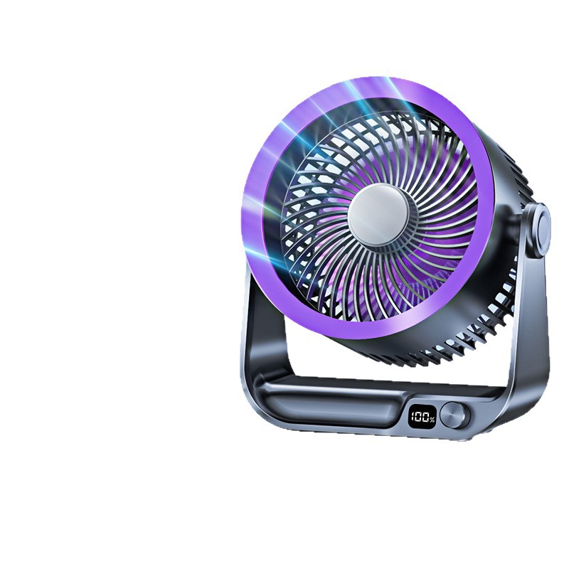 Hot 100-speed USB digital display desktop wall-mounted fan household circulation fan desktop large wind power fan silent design 5