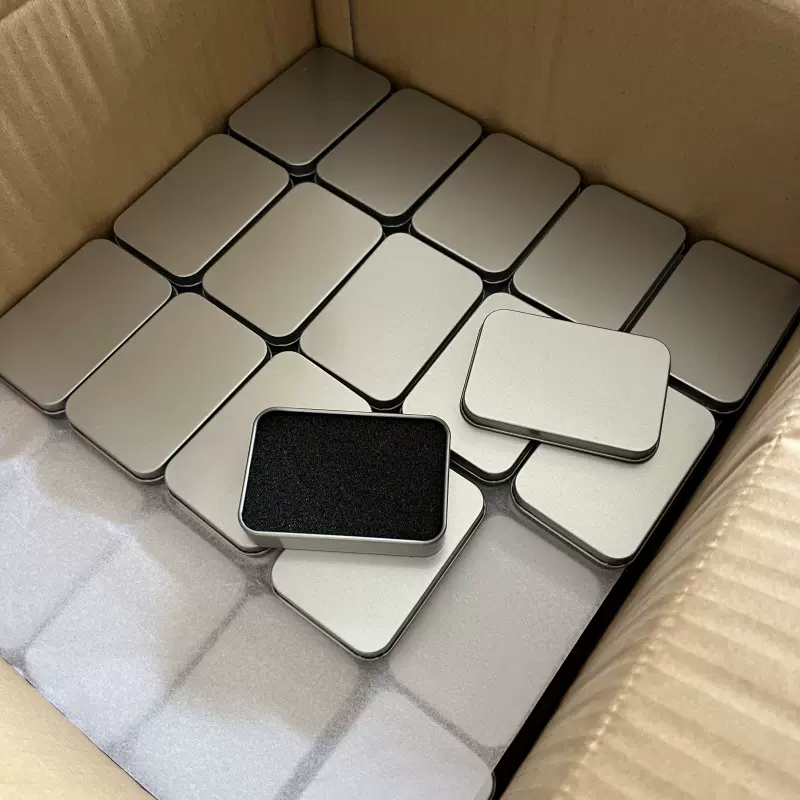 钥匙扣开窗小方盒 音乐U盘铁盒 穿戴甲包装盒美甲盒子迷你U盘铁盒