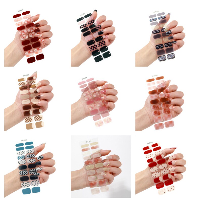 Cross-border new 20-finger UV semi-cured gel nail paste bronzing process semi-baked phototherapy waterproof factory wholesale Cross-border new 20-finger UV semi-cured gel nail paste bronzing process semi-baked phototherapy waterproof factory wholesale